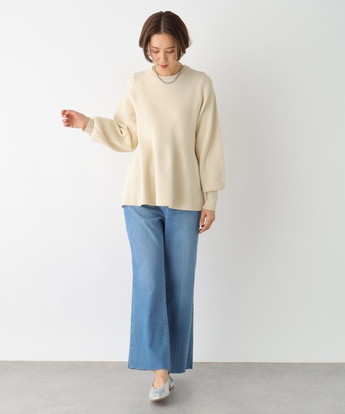 LEPSIM（レプシィム）の「12ゲージペプラムプルオーバー　107460（ニット/セーター・レディース・ブラック/アイボリー/グリーン・FREE）」の4枚目の写真