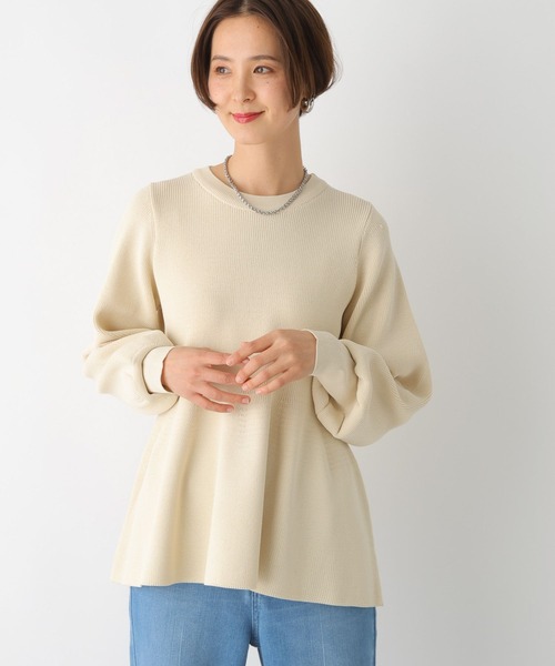 LEPSIM（レプシィム）の「12ゲージペプラムプルオーバー　107460（ニット/セーター・レディース・ブラック/アイボリー/グリーン・FREE）」の7枚目の写真