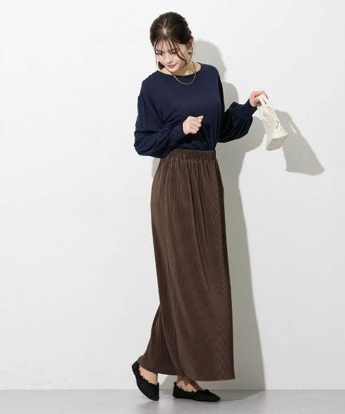 slattgir(スラットジール)の「高身長 プリーツストレートスカート(トールサイズ)Essenave(スカート・レディース・ブラック/グリーン/ブルー/グレー系/ライトグリーン/ライム/ブラウン・LL/3L/M/L/4L/5L/S)」の8枚目の写真