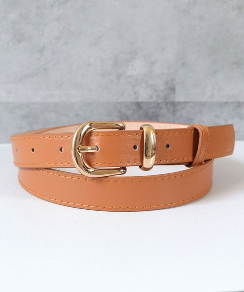 florist（フローリスト）の「定番ボリュームバックル細めレザーベルト（ベルト・レディース・モカ/ブラック/キャメル/ワインレッド・ONESIZE）」の3枚目の写真