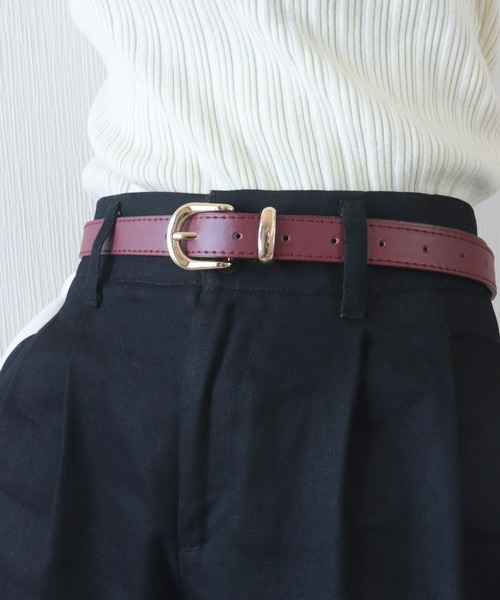 florist（フローリスト）の「定番ボリュームバックル細めレザーベルト（ベルト・レディース・モカ/ブラック/キャメル/ワインレッド・ONESIZE）」の16枚目の写真