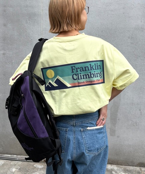 Franklin Climbing（フランクリンクライミング）の「【Franklin Climbing】ユニセックスバックロゴ半袖Tee（Tシャツ/カットソー・メンズ・ホワイト/ブラック/オレンジ/レッド/グレー/ピンク/イエロー・MEDIUM/LARGE/X-LARGE）」の4枚目の写真