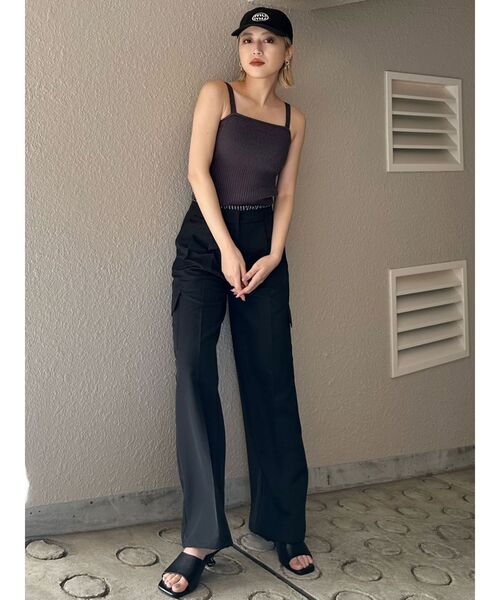 MURUA（ムルーア）の「ダブルウエストワイドパンツ【2WAY】（その他パンツ・レディース・ブラック/グレー/ベージュ・2/1）」の6枚目の写真