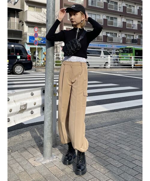 MURUA（ムルーア）の「ダブルウエストワイドパンツ【2WAY】（その他パンツ・レディース・ブラック/グレー/ベージュ・2/1）」の12枚目の写真