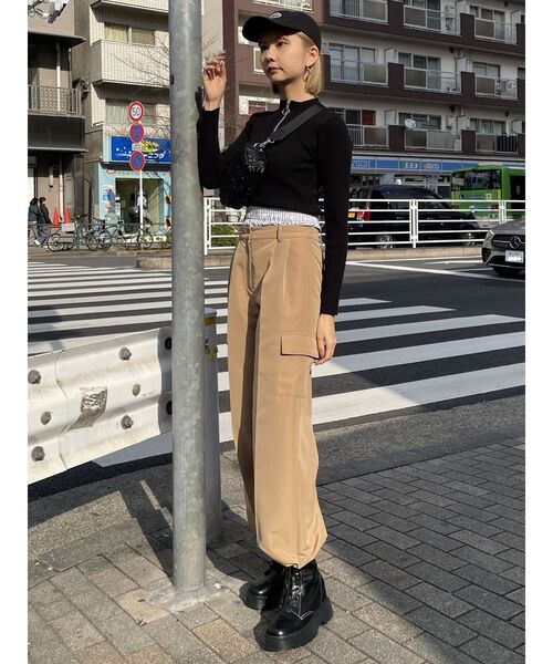 MURUA（ムルーア）の「ダブルウエストワイドパンツ【2WAY】（その他パンツ・レディース・ブラック/グレー/ベージュ・2/1）」の14枚目の写真