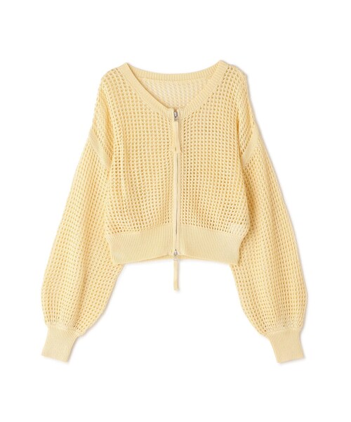FREE'S MART（フリーズマート）の「◆フロントジップラメメッシュカーディガン（カーディガン/ボレロ・レディース・ブラック/ブルー/イエロー・FREE）」の12枚目の写真