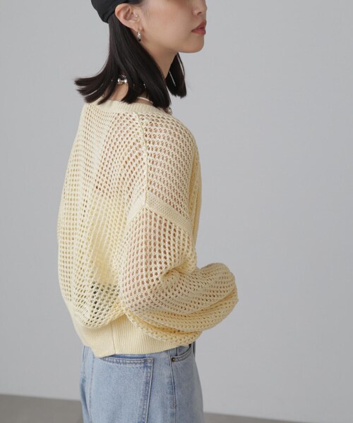 FREE'S MART（フリーズマート）の「◆フロントジップラメメッシュカーディガン（カーディガン/ボレロ・レディース・ブラック/ブルー/イエロー・FREE）」の8枚目の写真