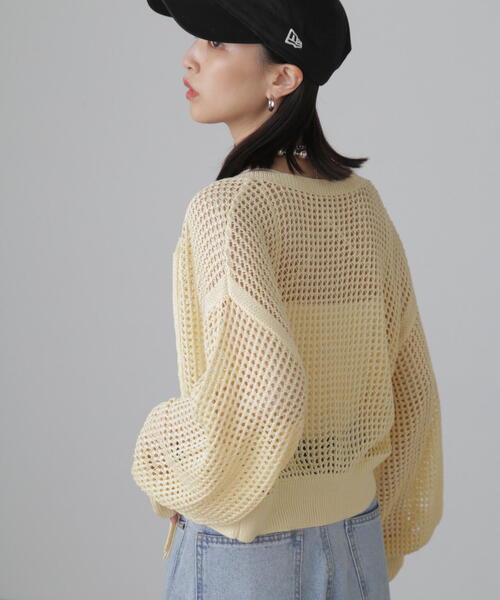 FREE'S MART（フリーズマート）の「◆フロントジップラメメッシュカーディガン（カーディガン/ボレロ・レディース・ブラック/ブルー/イエロー・FREE）」の11枚目の写真