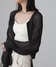FREE'S MART | ◆フロントジップラメメッシュカーディガン(カーディガン/ボレロ)