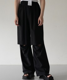 【ZOZO限定】ひざ オープン スリット ナイロンパンツ