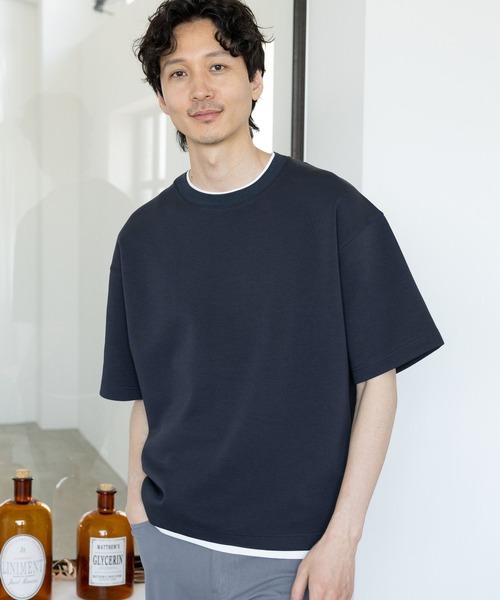 GLOBAL WORK（グローバルワーク）の「ライトクッションCOOLレイヤー/半袖/986743（Tシャツ/カットソー・メンズ・ダークブルー/グリーン/ライトベージュ/チャコールグレー/グレー/ブラック/ライトブルー・LARGE/X-LARGE/SMALL/MEDIUM）」の7枚目の写真