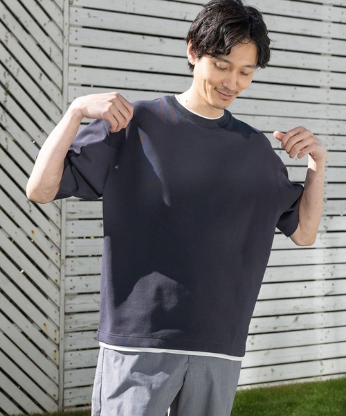 GLOBAL WORK（グローバルワーク）の「ライトクッションCOOLレイヤー/半袖/986743（Tシャツ/カットソー・メンズ・ダークブルー/グリーン/ライトベージュ/チャコールグレー/グレー/ブラック/ライトブルー・LARGE/X-LARGE/SMALL/MEDIUM）」の14枚目の写真