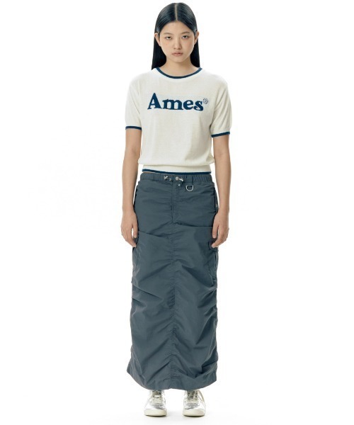 AMESWORLDWIDE（アメスワールドワイド）の「A'GEM/9 × .kom 『韓国ブランドセレクト/韓国ブランドセレクト』 BASIC LOGO KNIT/ロゴニット①（ニット/セーター・メンズ・ブルー/アイボリー/ネイビー・FREE）」の5枚目の写真