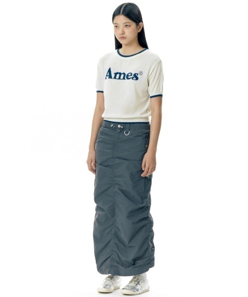 AMESWORLDWIDE（アメスワールドワイド）の「A'GEM/9 × .kom 『韓国ブランドセレクト/韓国ブランドセレクト』 BASIC LOGO KNIT/ロゴニット①（ニット/セーター・メンズ・ブルー/アイボリー/ネイビー・FREE）」の6枚目の写真