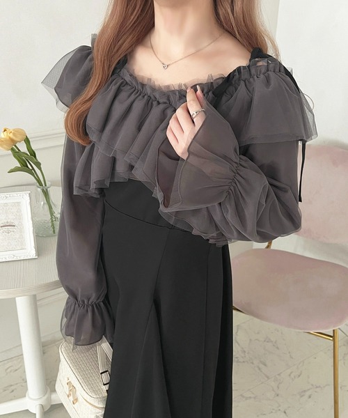 apres jour(アプレジュール)の「チュールクロスブラウス【ZOZOTOWN限定アイテム】(シャツ/ブラウス・レディース・ピンク/チャコールグレー/アイボリー・X-LARGE/フリー)」の22枚目の写真