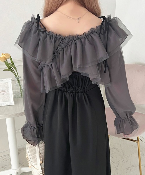 apres jour(アプレジュール)の「チュールクロスブラウス【ZOZOTOWN限定アイテム】(シャツ/ブラウス・レディース・ピンク/チャコールグレー/アイボリー・X-LARGE/フリー)」の13枚目の写真