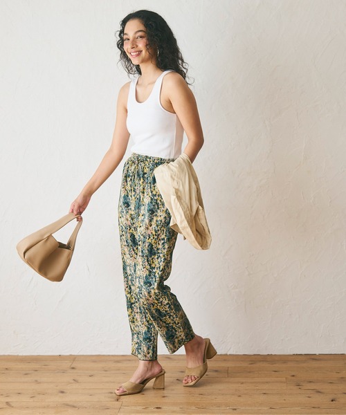 coca（coca）（コカ）の「楊柳プリーツミックスモザイク柄パンツ