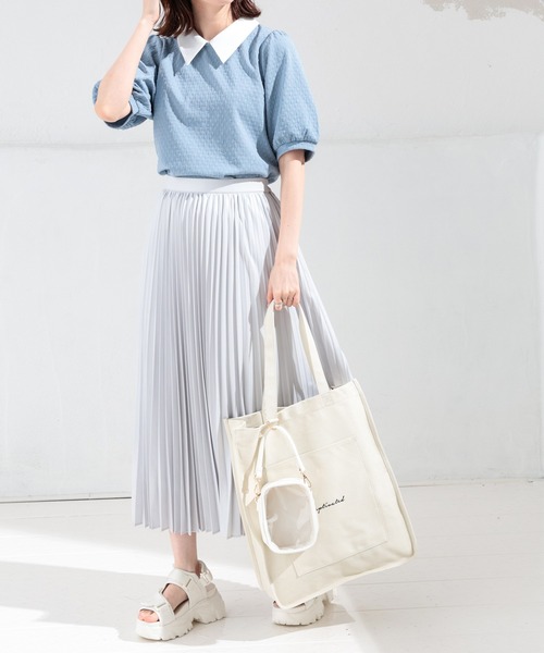 Honeys（ハニーズ）の「多ポケットトートバッグ／推し活（トートバッグ・レディース・ブルー/ブラック/オレンジ/パープル/ミント/イエロー/キナリ/ピンク/レッド・FREE）」の10枚目の写真