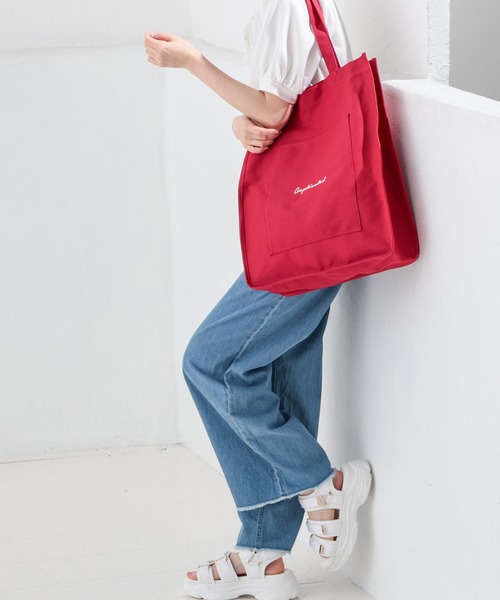 Honeys（ハニーズ）の「多ポケットトートバッグ／推し活（トートバッグ・レディース・ブルー/ブラック/オレンジ/パープル/ミント/イエロー/キナリ/ピンク/レッド・FREE）」の13枚目の写真