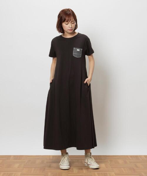 Lee(リー)の「Lee(リー)デニムポケットワンピース(Tシャツ/カットソー・レディース・ブラック・M/L/XL)」の10枚目の写真