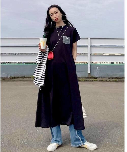 Lee(リー)の「Lee(リー)デニムポケットワンピース(Tシャツ/カットソー・レディース・ブラック・M/L/XL)」の14枚目の写真