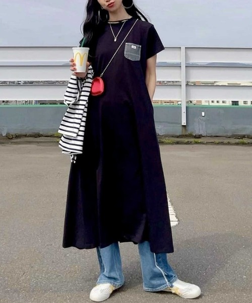 Lee(リー)の「【Lee】デニポケワンピ(その他トップス・レディース・ブラック・M/L/XL)」の1枚目の写真