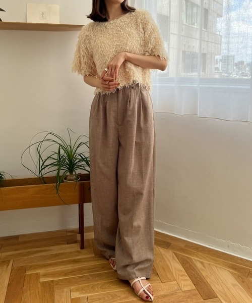 Olu.（オルドット）の「リネンライクタックパンツ（その他パンツ・レディース・ベージュ/ブラウン・FREE）」の5枚目の写真