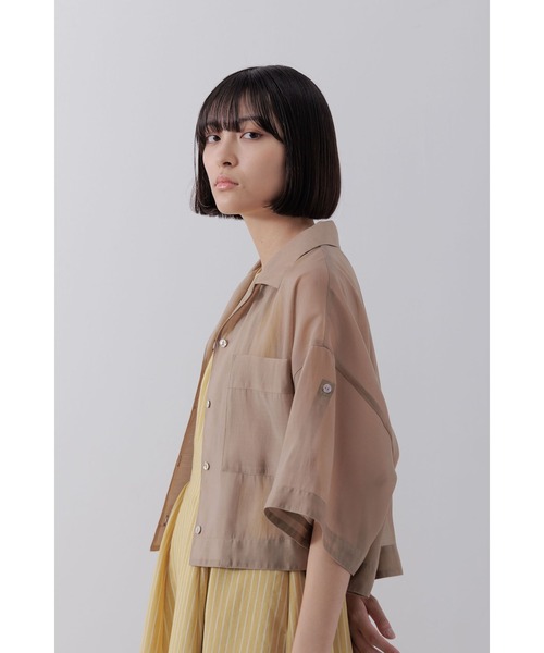 Limue（リミュ）の「シアクロップドシャツ（シャツ/ブラウス・レディース・ホワイト/ピンク/ブラウン/ブラック・FREE）」の22枚目の写真