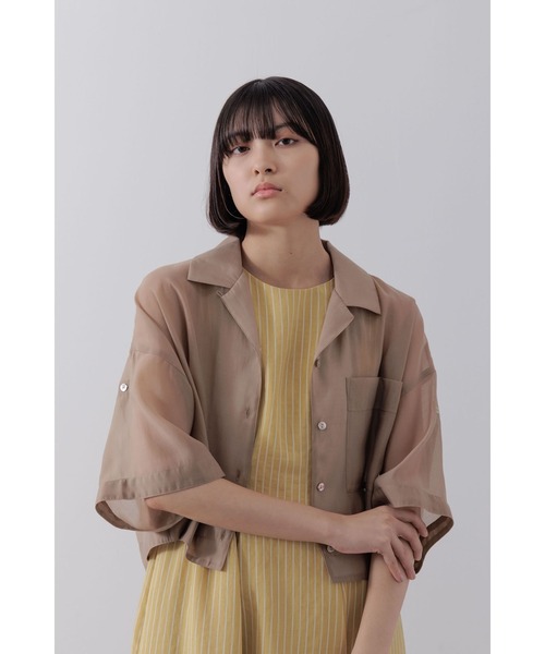 Limue（リミュ）の「シアクロップドシャツ（シャツ/ブラウス・レディース・ホワイト/ピンク/ブラウン/ブラック・FREE）」の20枚目の写真