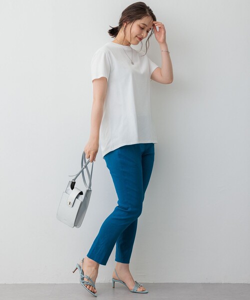 23区（ニジュウサンク）の「【SLOW/一部店舗限定】MVSコットン バックデザイン Tシャツ（Tシャツ/カットソー・レディース・ブラック系/グレー系/ホワイト系・38）」の5枚目の写真