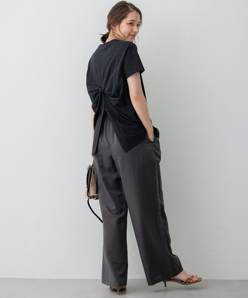 23区（ニジュウサンク）の「【SLOW/一部店舗限定】MVSコットン バックデザイン Tシャツ（Tシャツ/カットソー・レディース・ブラック系/グレー系/ホワイト系・38）」の7枚目の写真
