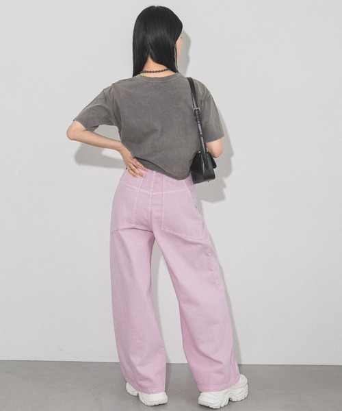 PAGEBOY（ページボーイ）の「リメイクライクカレッジショート（Tシャツ/カットソー・レディース・オフホワイト/チェリーピンク/ブラック・FREE）」の7枚目の写真