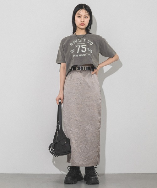 PAGEBOY（ページボーイ）の「リメイクライクカレッジショート（Tシャツ/カットソー・レディース・オフホワイト/チェリーピンク/ブラック・FREE）」の6枚目の写真