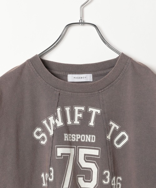 PAGEBOY（ページボーイ）の「リメイクライクカレッジショート（Tシャツ/カットソー・レディース・オフホワイト/チェリーピンク/ブラック・FREE）」の21枚目の写真