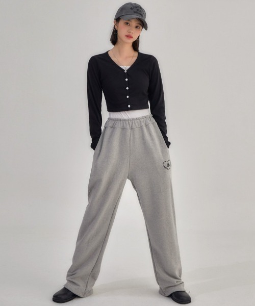 muahmuah(ムーアムーア)の「A'GEM/9 × .kom『muah muah/ムーアムーア』2WAY WIDE JOGGER PANTS/2WAY ワイドジョガーパンツ(スウェットパンツ・レディース・ブラック/グレー・FREE)」の13枚目の写真