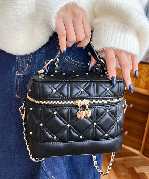 LUMY はしもと 花柄パーティーバッグ バニティバッグ 黒/モルティ LUMY