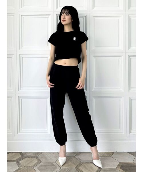 GYDA（ジェイダ）の「PalmTree Square gyda ワッペンショートトップス（Tシャツ/カットソー・レディース・ブラック/オフホワイト/グリーン/レッド・FREE）」の22枚目の写真