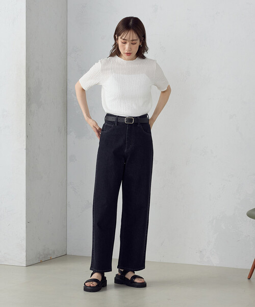 COMME CA ISM(コムサイズム)の「シャーリング ボトルネックカットソー(Tシャツ/カットソー・レディース・ホワイト/ブラック・MEDIUM/LARGE)」の10枚目の写真