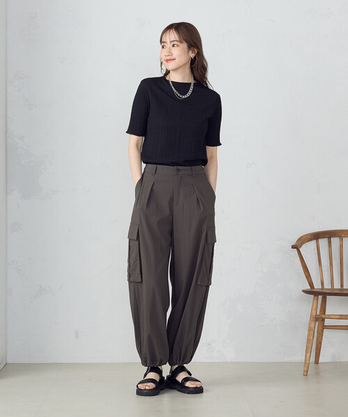 COMME CA ISM(コムサイズム)の「シャーリング ボトルネックカットソー(Tシャツ/カットソー・レディース・ホワイト/ブラック・MEDIUM/LARGE)」の11枚目の写真