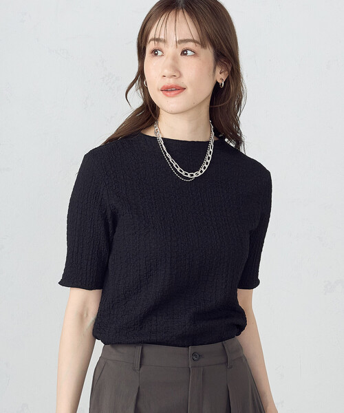 COMME CA ISM(コムサイズム)の「シャーリング ボトルネックカットソー(Tシャツ/カットソー・レディース・ホワイト/ブラック・MEDIUM/LARGE)」の12枚目の写真