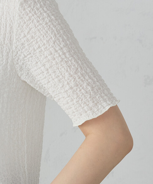 COMME CA ISM(コムサイズム)の「シャーリング ボトルネックカットソー(Tシャツ/カットソー・レディース・ホワイト/ブラック・MEDIUM/LARGE)」の7枚目の写真