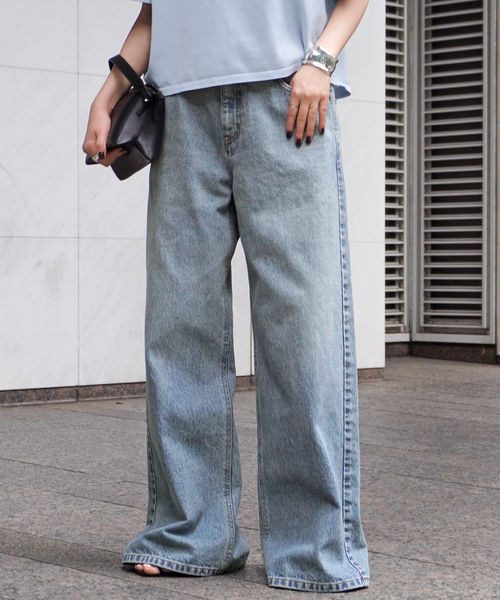 EVERYDAY I LIKE ローライズバギージーンズ ライトブルー 36 M ローライズバギージーンズ（デニムパンツ）｜EVERYDAY I LIKE