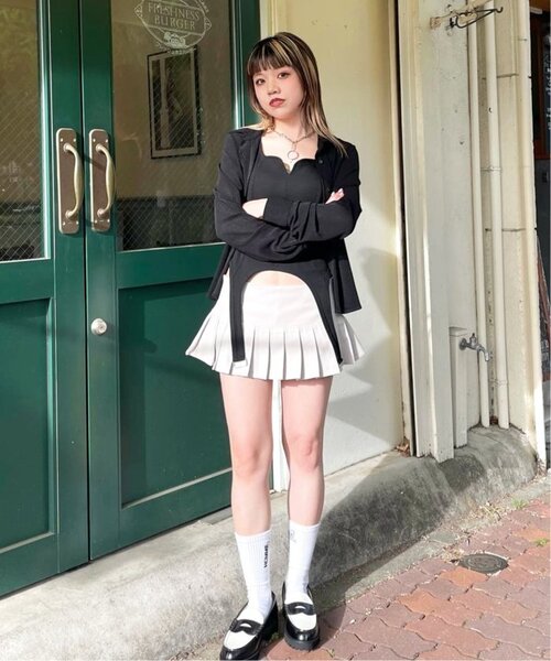 Oriens JOURNAL STANDARD(オリエンス ジャーナルスタンダード)の「《追加》ガーターデザインタンクトップ(タンクトップ・レディース・ブラック/ホワイト・FREE)」の9枚目の写真