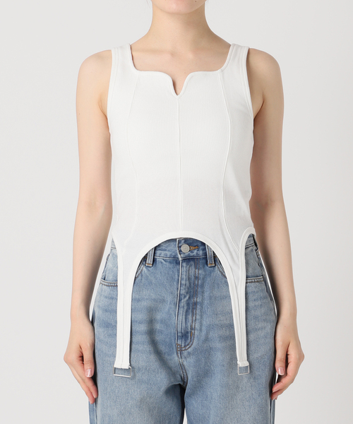 Oriens JOURNAL STANDARD(オリエンス ジャーナルスタンダード)の「《追加》ガーターデザインタンクトップ(タンクトップ・レディース・ブラック/ホワイト・FREE)」の14枚目の写真