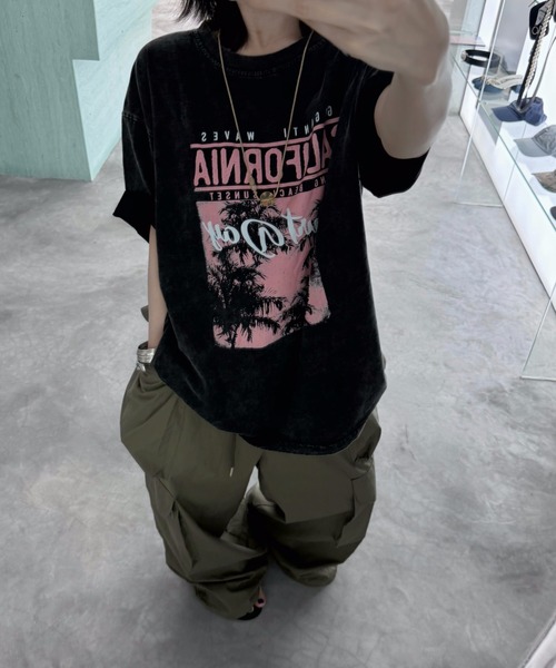 セール】リゾート グラフィック ピグメント 韓国 ストリート y2k 古着