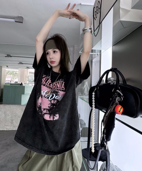 セール】リゾート グラフィック ピグメント 韓国 ストリート y2k 古着