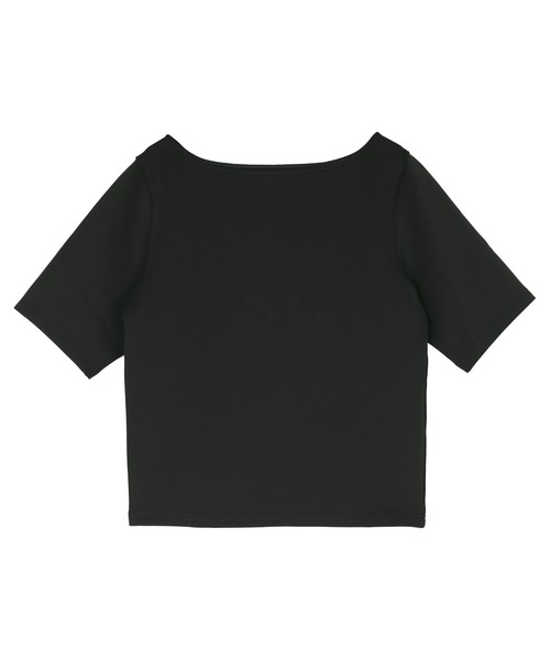 UR'S(ユアーズ)の「ボンディングハーフスリーブTシャツ(Tシャツ/カットソー・レディース・チャコール/ホワイト/ブラック・S/M/L)」の13枚目の写真