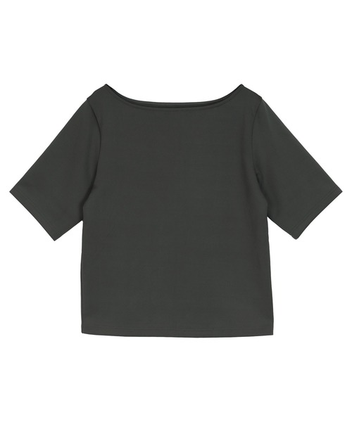 UR'S(ユアーズ)の「ボンディングハーフスリーブTシャツ(Tシャツ/カットソー・レディース・チャコール/ホワイト/ブラック・S/M/L)」の14枚目の写真