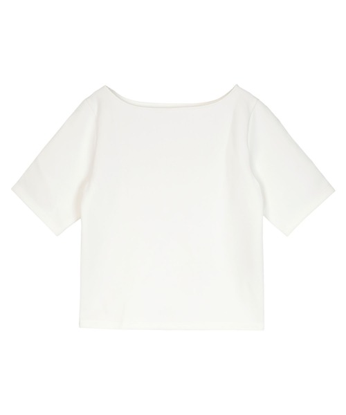 UR'S(ユアーズ)の「ボンディングハーフスリーブTシャツ(Tシャツ/カットソー・レディース・チャコール/ホワイト/ブラック・S/M/L)」の12枚目の写真