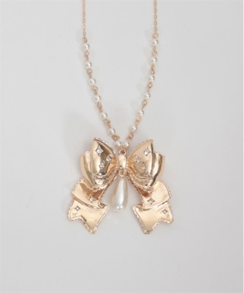 axes femme kawaii（アクシーズファムカワイイ）の「リボンネックレス（ネックレス・レディース・アンティークゴールド/ゴールド・FREE）」の9枚目の写真